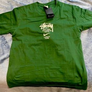 Stussy green international shirt brand new tags still on